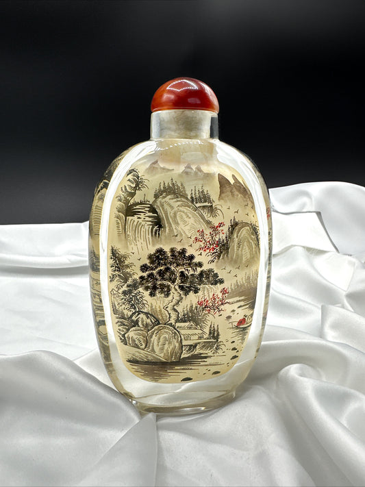 Vintage Chinese Reverse Painted Snuff Bottle